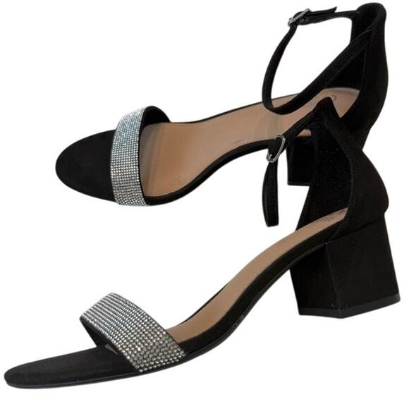 Madden NYC 9.5 Illie City embellished ankle strap block heel sandal 2970 - Picture 1 of 9